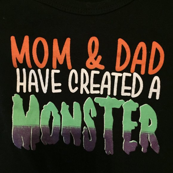 "Mom & Dad Have Created A MONSTER" Onesie 3-6 Mths - Picture 2 of 3